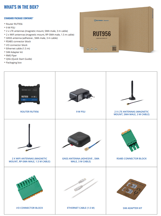 Teltonika · Router · RUT956 · LTE Modem Router/WLAN Teltonika · Router · RUT956 · LTE Modem Router/WLAN