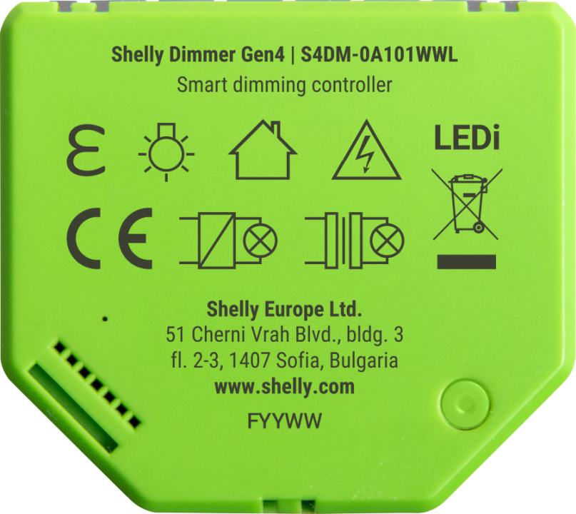 Shelly · Unterputz · "Dimmer Gen4" · Relais · LED Lichtcontroller · Messfunktion · WLAN · Zigbee · Matter · BT